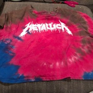 Tie Dye Metallica crop 💚❤️💙